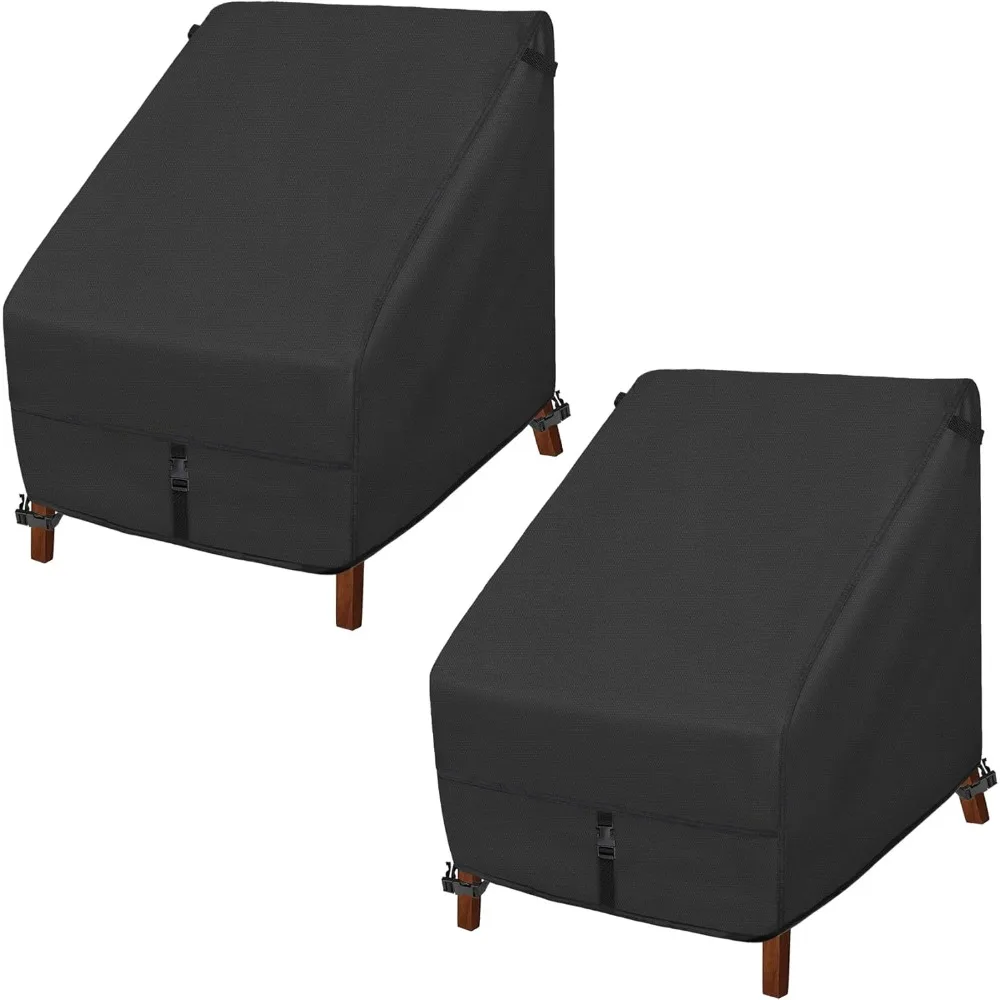 

Waterproof Outdoor Patio Chair Covers - 2 Pack for Deep Seat Lawn Chairs, 30W x 33D x 34H, Black