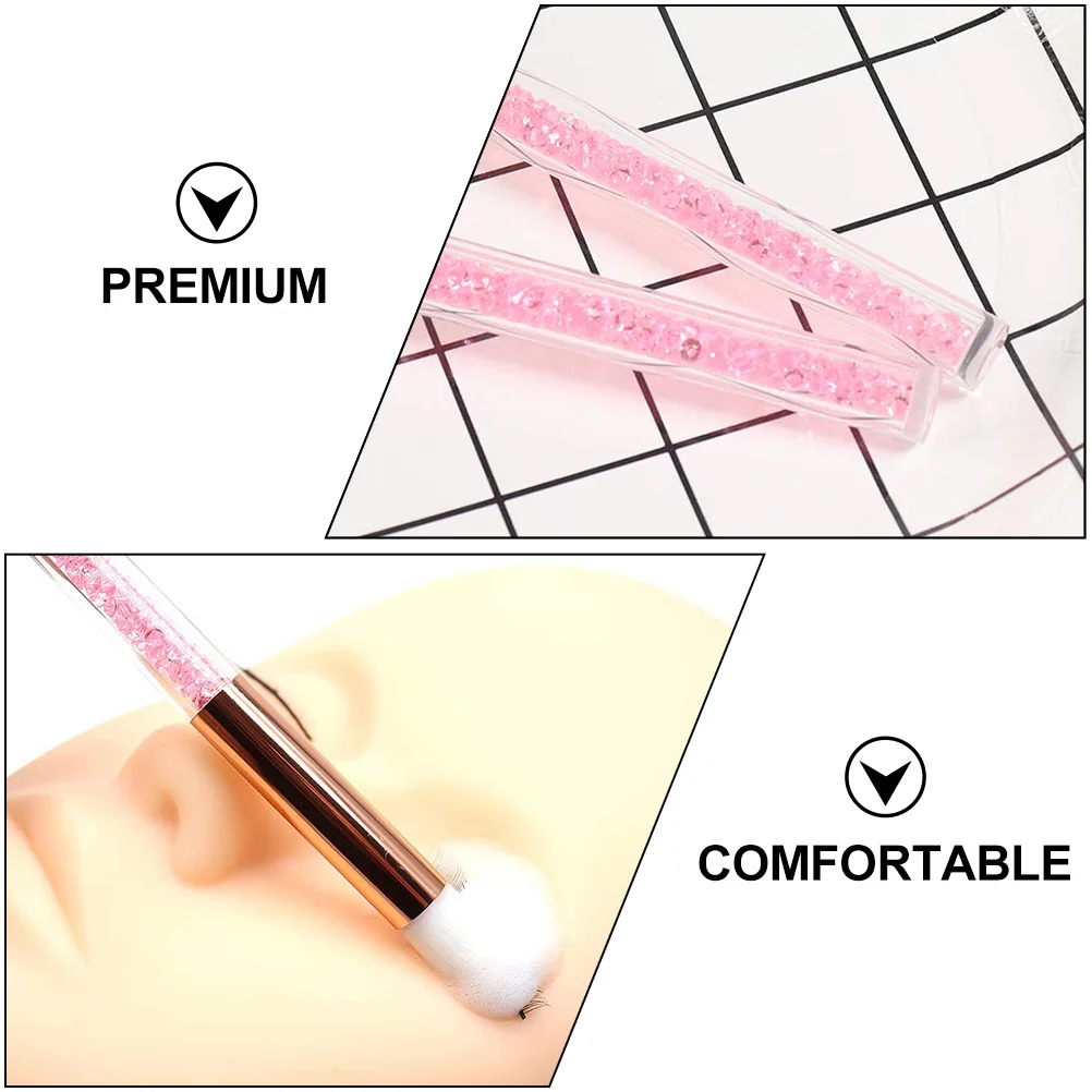 

2pcs Eyeshadow Brush Makeup Tool Blackhead Applicator Cleaning Brushes Fine Fiber Aluminum Handle ABS Material