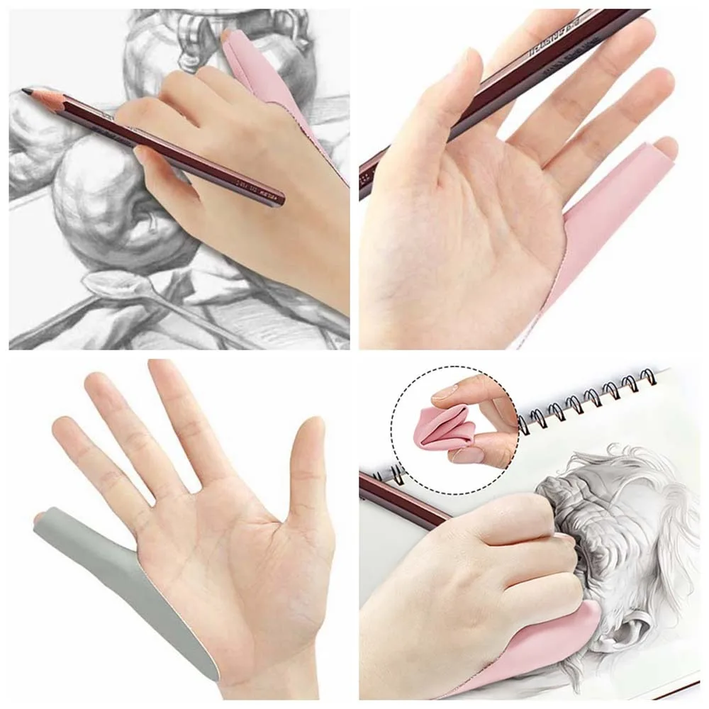 

8Pcs Screen Glove Tablet Drawing Glove Touchscreen Stylus Art Supplies PU Leather Finger Glove Anti-touch Waterproof