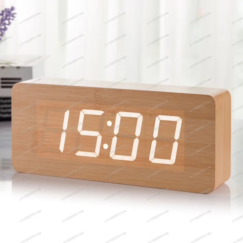 Luminous Retro Desk Clock, Silent Large Digital Clock for Living Room Bedroom, Student Alarm Clock