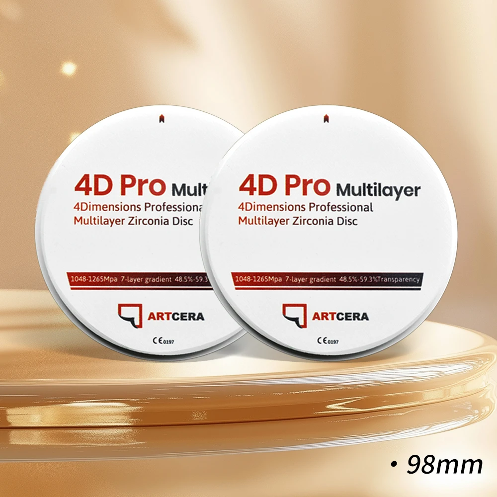 4D-Pro Multilayer Zirconia Disc 98mm X 20mm Super Translucent High Strength Dental Lab Cost Performance for Prosthetics