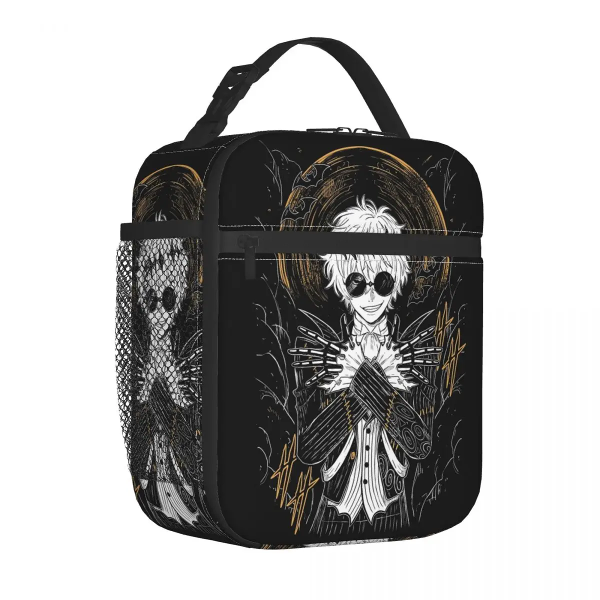 assustador-feiticeiro-anime-gojo-satoru-jjk-isolado-almoco-sacos-recipiente-de-refeicao-termica-portatil-lancheira-tote-saco-de-comida-escola-viagem