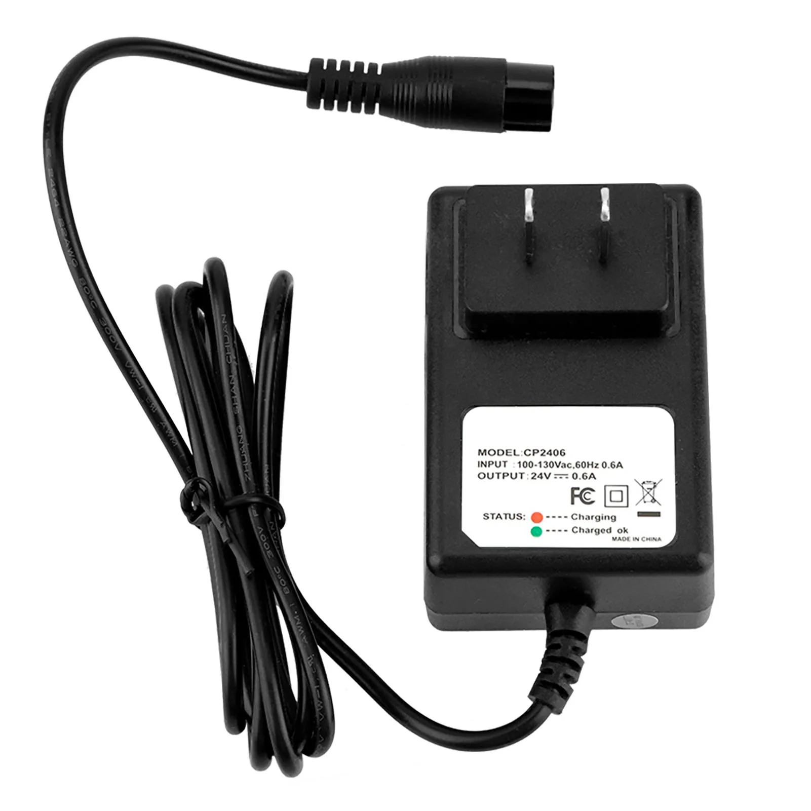 24V 0.6A Electric Scooter Battery Charger Charging Adapter Fits For Razor E100 E125 E500S PR200 US Plug 110V