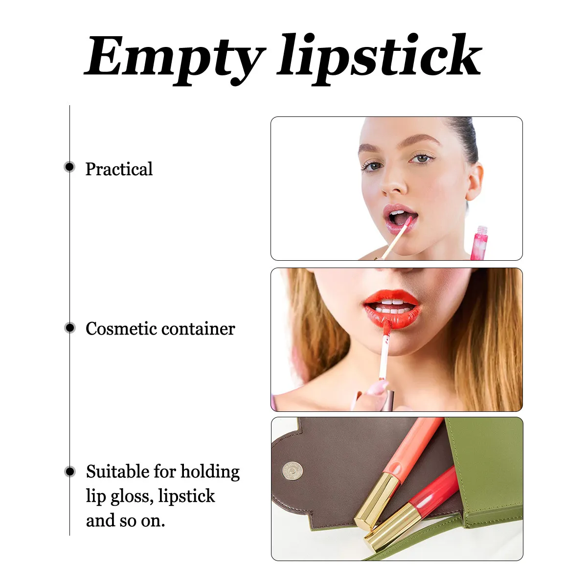 

10Pcs Lip Gloss Tube Silver Hollow Out Personalized Leakproof Design Empty Container for Lipstick