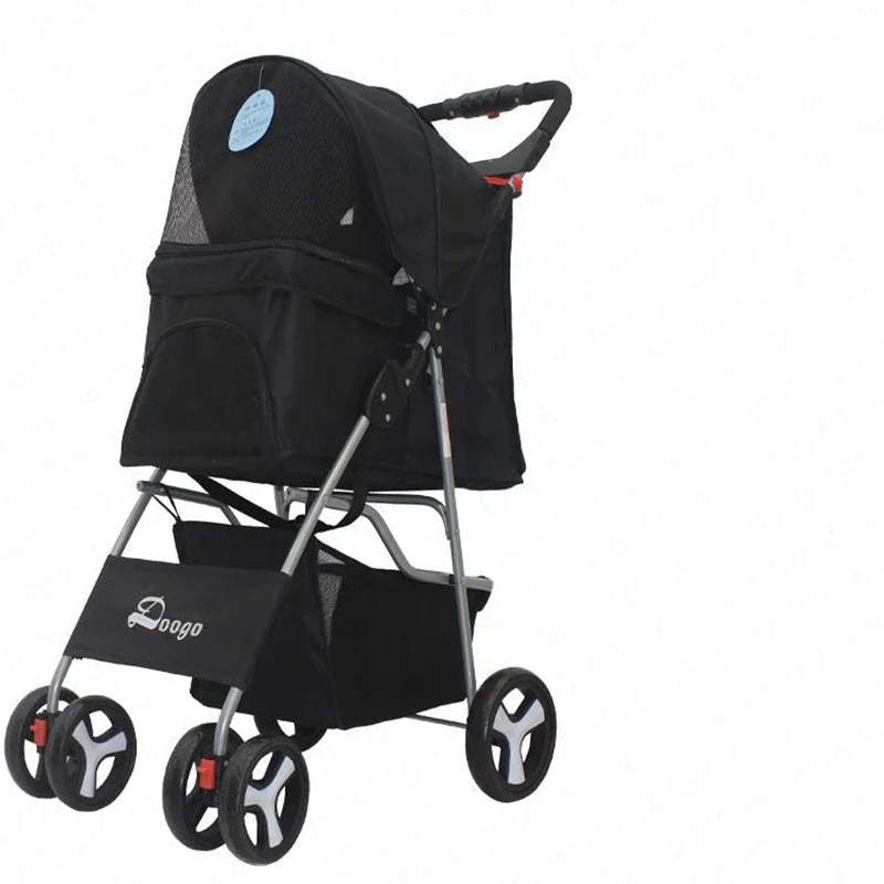 Folding Four-Wheeled Pet Stroller, Small and Medium-sized, Light Dog Cart, Universal Dog Supplies, Car Seat