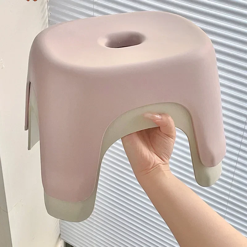 

Plastic Stackable Bathroom Chair Small Low Nordic Bedroom Stool Portable Designer Children Furniture
