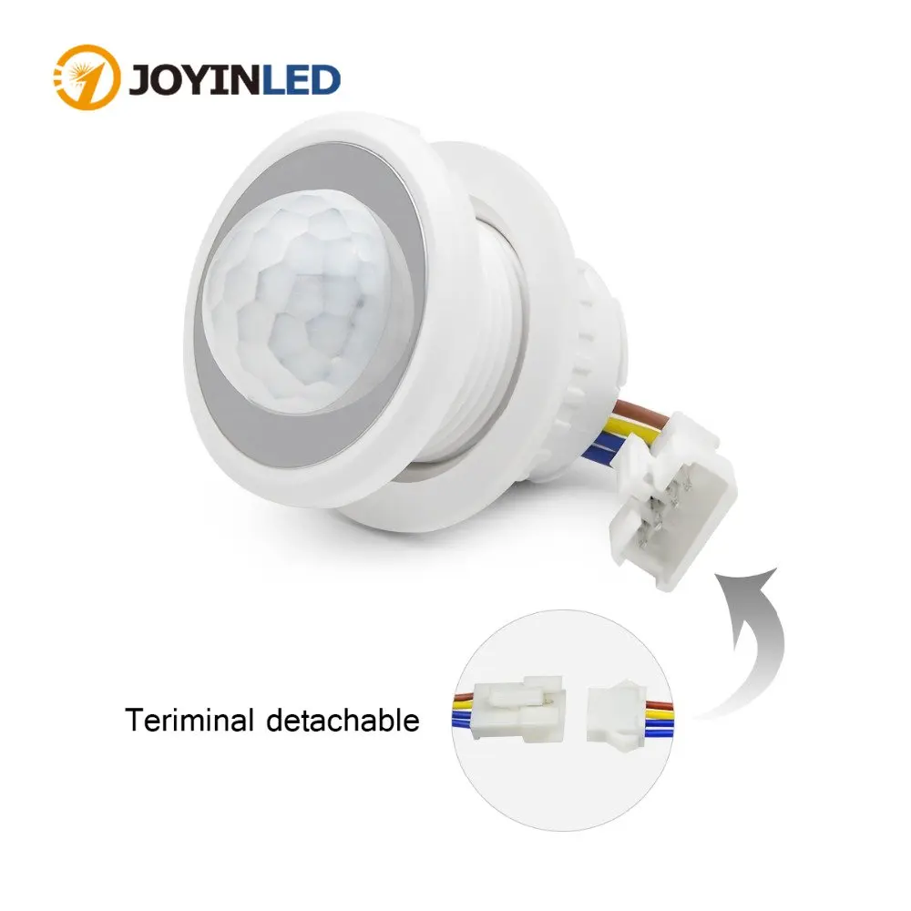 Modo de Interruptor do Sensor de Movimento Infravermelho PIR Ajustável, Detector De Luz, Altamente Sensível, Auto LIGAR E DESLIGAR, 110V-220V