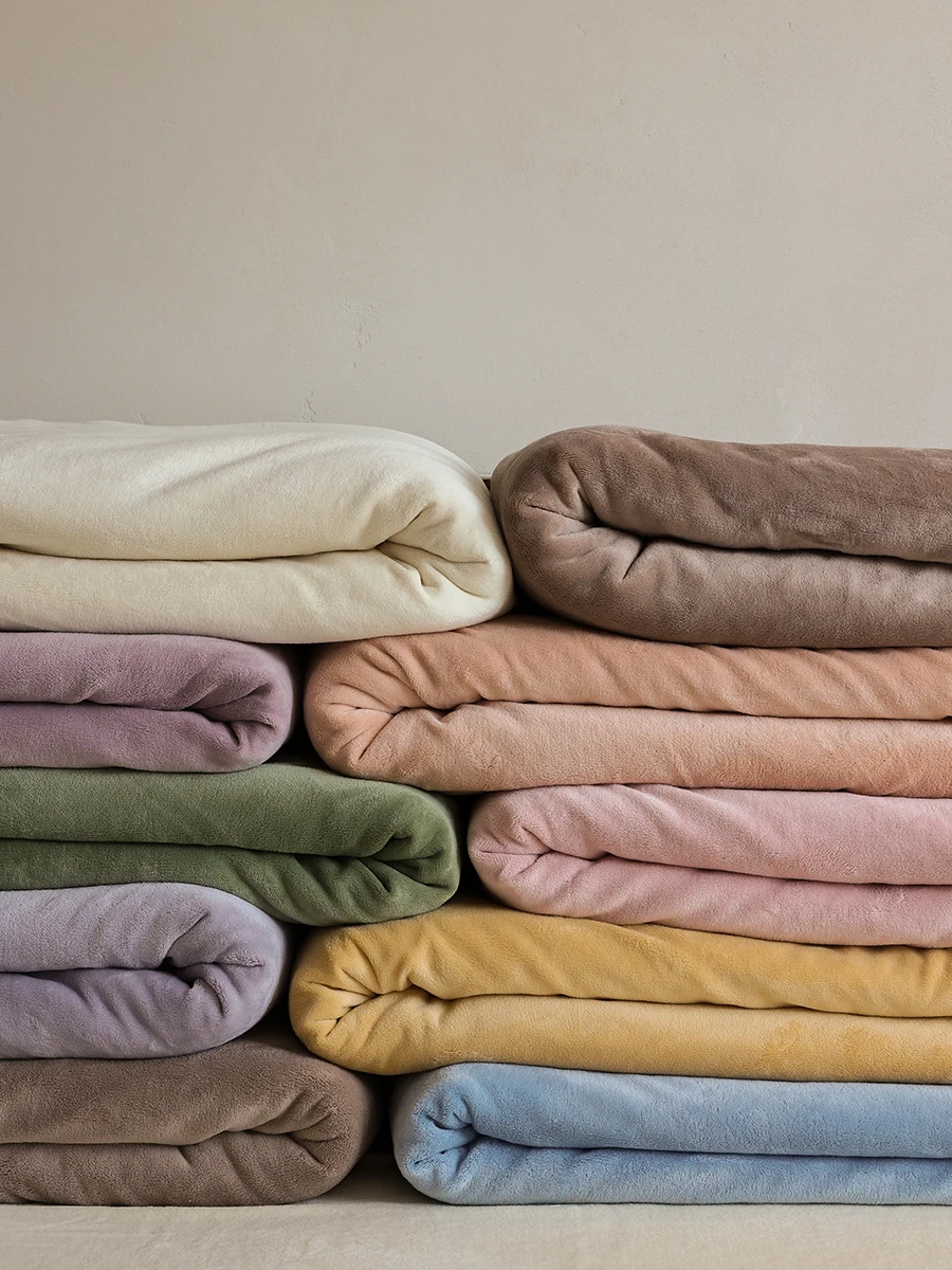 Thickened Milk Velvet Coral Fleece Winter Warm Pure Color Zipper Duvet Cover Single Double Bedding Cover Core Case Single Item