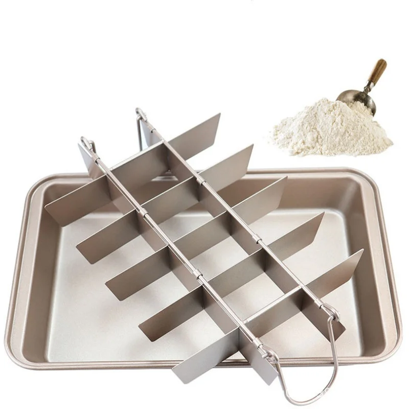

1Pcs Brownie Cake Pan With Dividers (12.4''x7.87'') Stainless Steel Loaf Pan Non-Stick Square Muffin Pan Blondie Bakeware