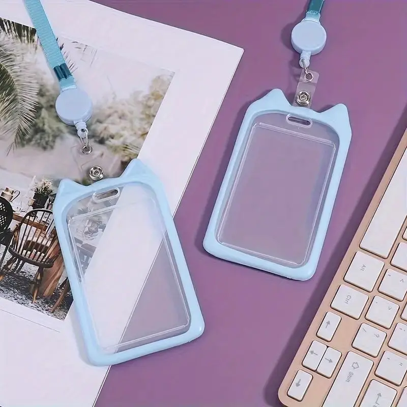 1pc Cat Ear Card Holder, Fashionable Multi-purpose Student ID Card for Staff, Bus Pass, Work ID, Access Card