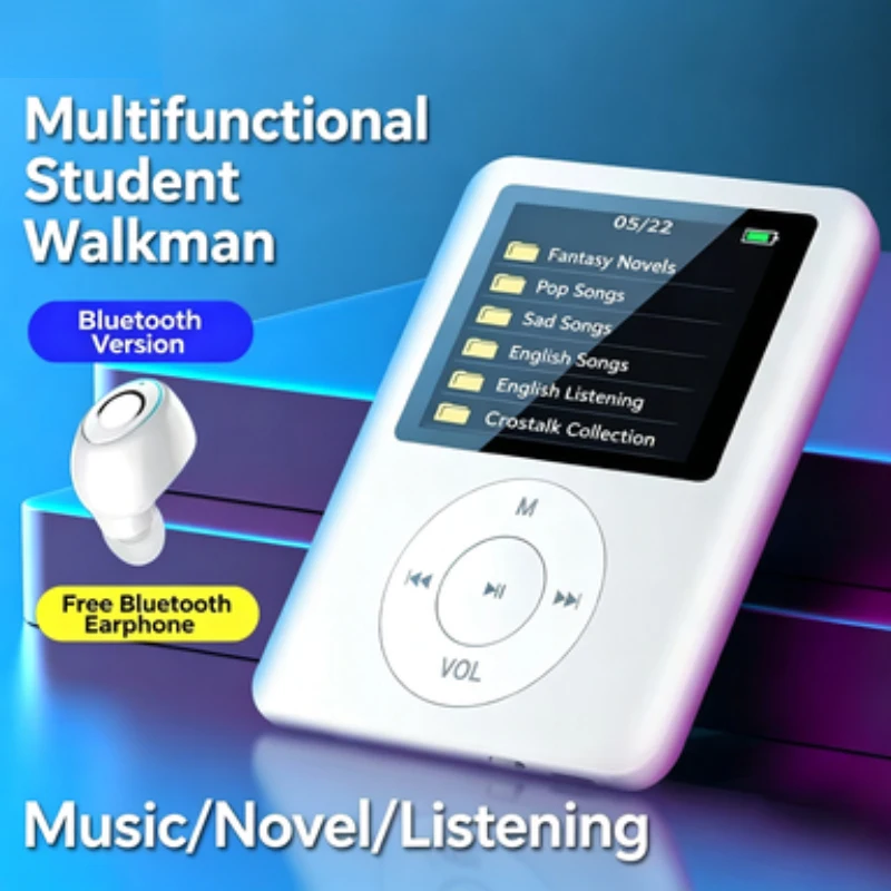 Nuevo Reproductor MP3/MP4 con Bluetooth y Lector de Libros Electrónicos, Modelo Mini 2026 de 64G para Estudiantes
