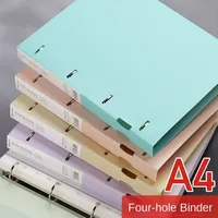 NEW Portable 4-Hole D-Type Folder A4 Plastic Storage Folder Loose-Leaf Storage Box File Bag Student File File Storage Box