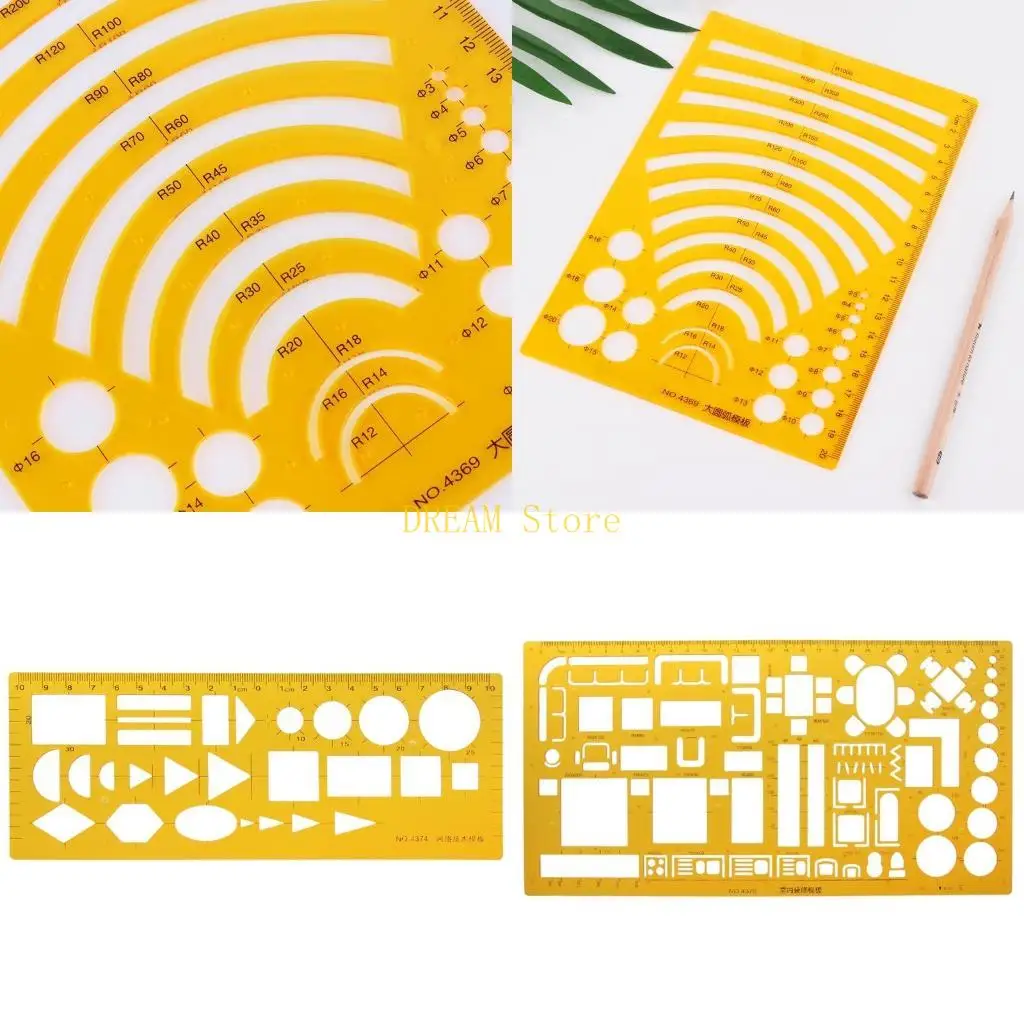 K Resin Drawing Ruler Template Measuring Tool Stencil Student School Stationery best sale