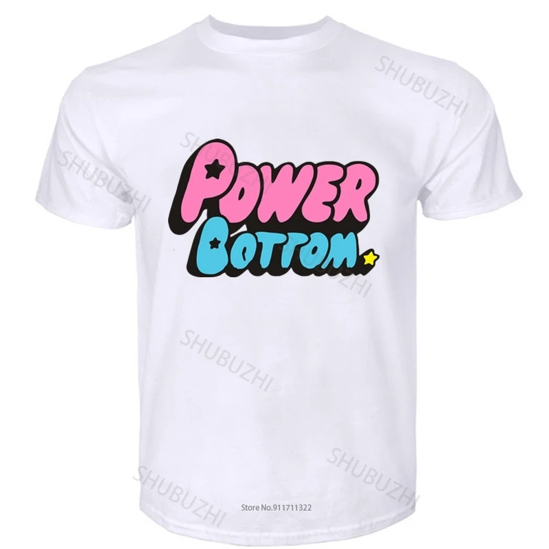 cotton tshirt for boys brand t shirt mens loose Power Bottom T-shirt Puff Girls Cartoon Tee Gay Pride LGBT Drag Race Hipster