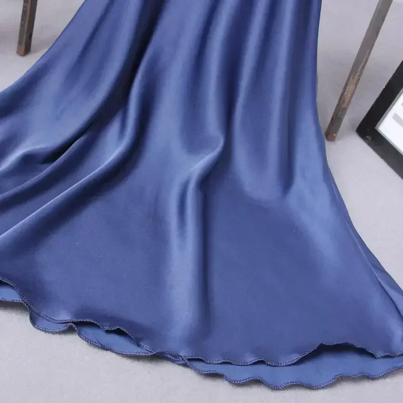 Sexy Frauen Seide Robe Kleid Nachthemd Spitze Bogen Riemen Dame Nachthemd Nachtwäsche Kostüme Weiche Material Sleep