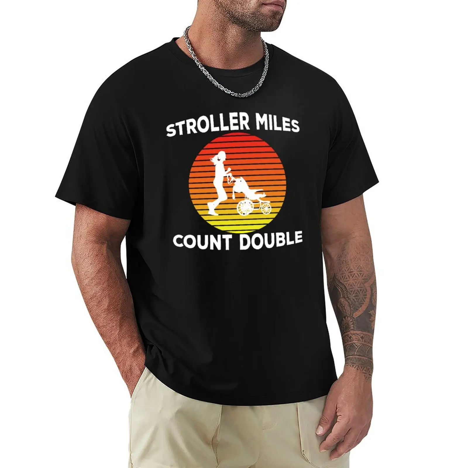 Stroller Miles Count Double / Running Mom / Shirt Runner Gift Marathon Half Marathon Gift for Runner T-Shirt