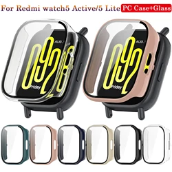 Glass+Case For Redmi Watch 5 Active SmartWatch All-Around Screen Protector PC Bumper Tempered Glass For Redmi Watch 5 Lite New