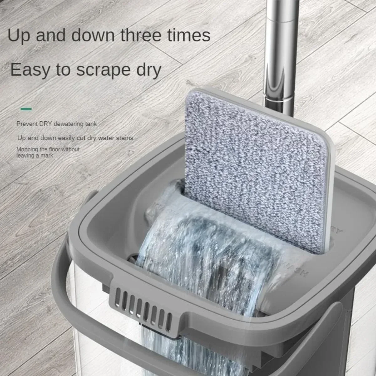 Floor Mops with Bucket Thickened Wet and Dry Lazy Flat Mop Microfiber Cloth Squeeze Kitchen Bathroom Mops Floor Cleaning