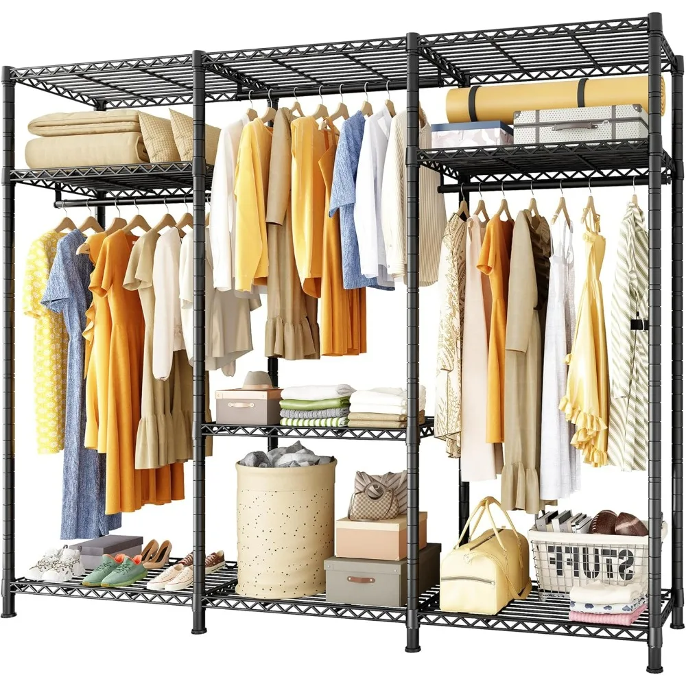 

Clothes Rack Heavy Duty Load 800 LBS Clothing Racks for Hanging Clothes Metal Clothing Rack Portable & Freestanding Garment Rack