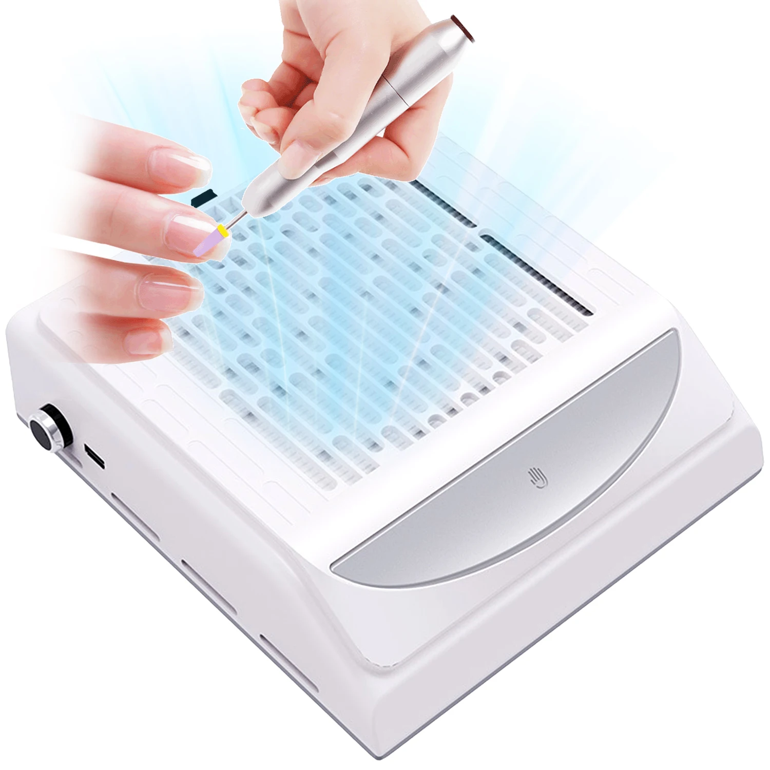 

180W Powerful Nail Dust Collector For Manicure Nail Vacuum Cleaner With Fitter Nail Dust Fan For Manicure Salon Equipment