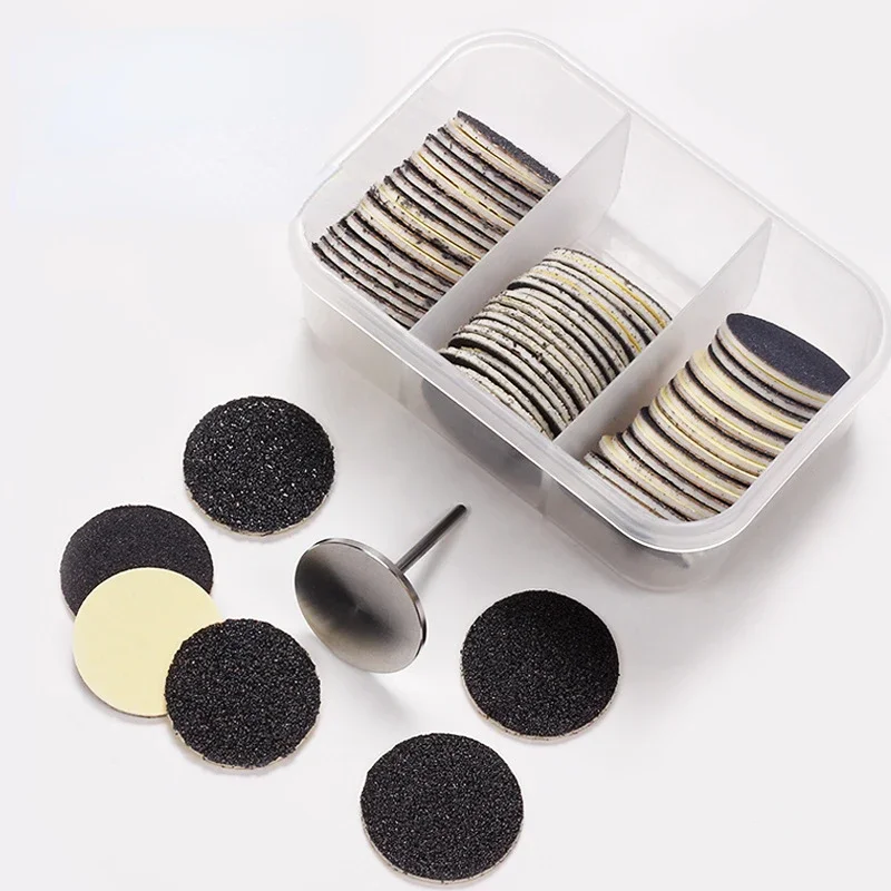 15/20/25MM Foot Cuticle Calluses Removal Replaceable Sanding Paper with Pedicure Disk Pads Kit Dead Skin Cleaner Foot Rasp Files