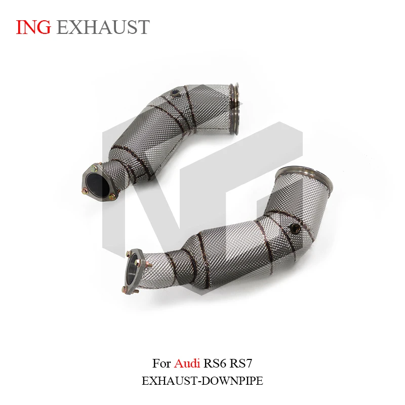 

ING Header Exhaust Downpipe Performance Accessories for Audi RS6 RS7 C8 4.0t No OPF GPF Senser Car Converter Race Pipe System