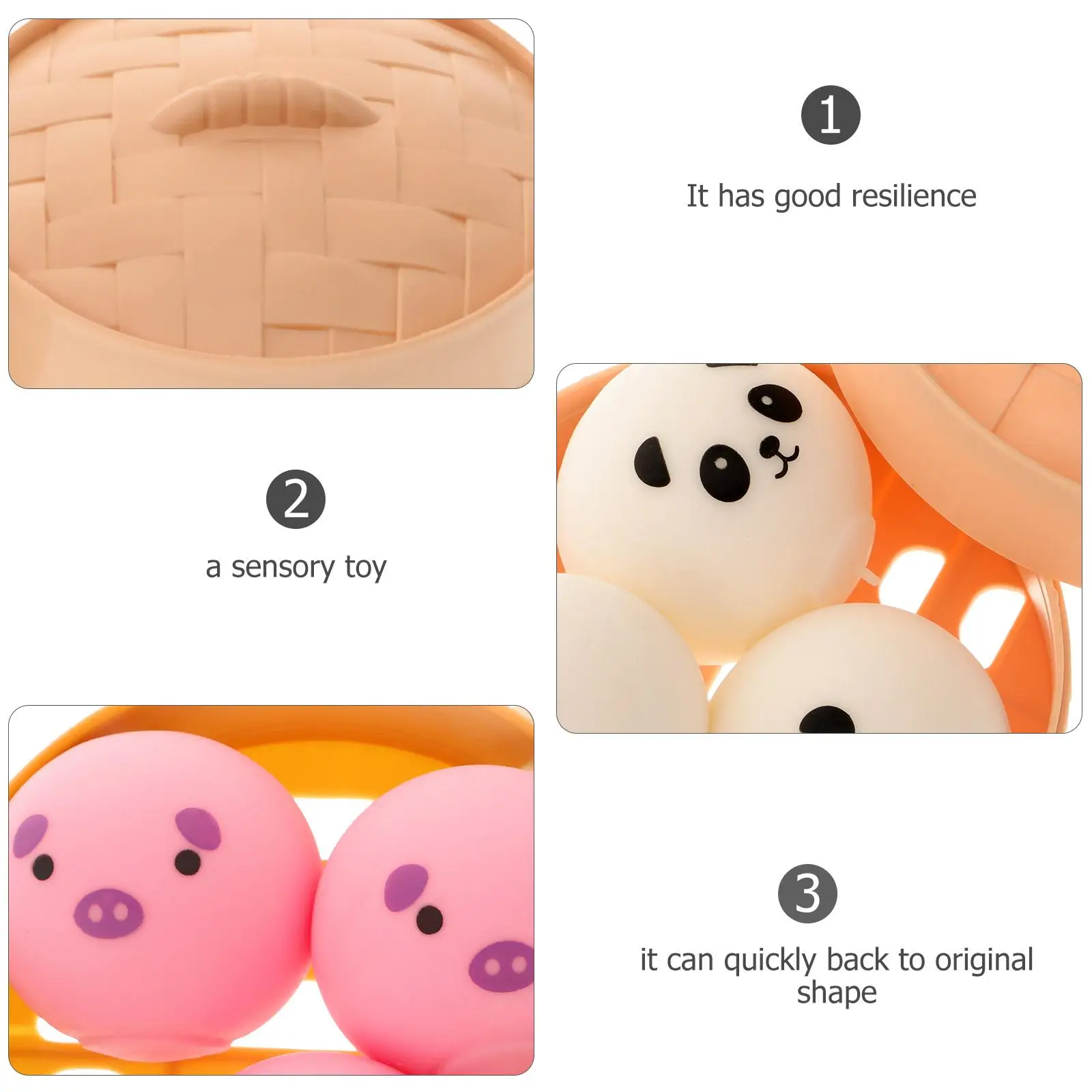 مجموعتان من ألعاب كعكة المحاكاة مكونة من 6 قطع على شكل كرات ضغط لحفلات الأطفال وتخفيف الضغط الحسي