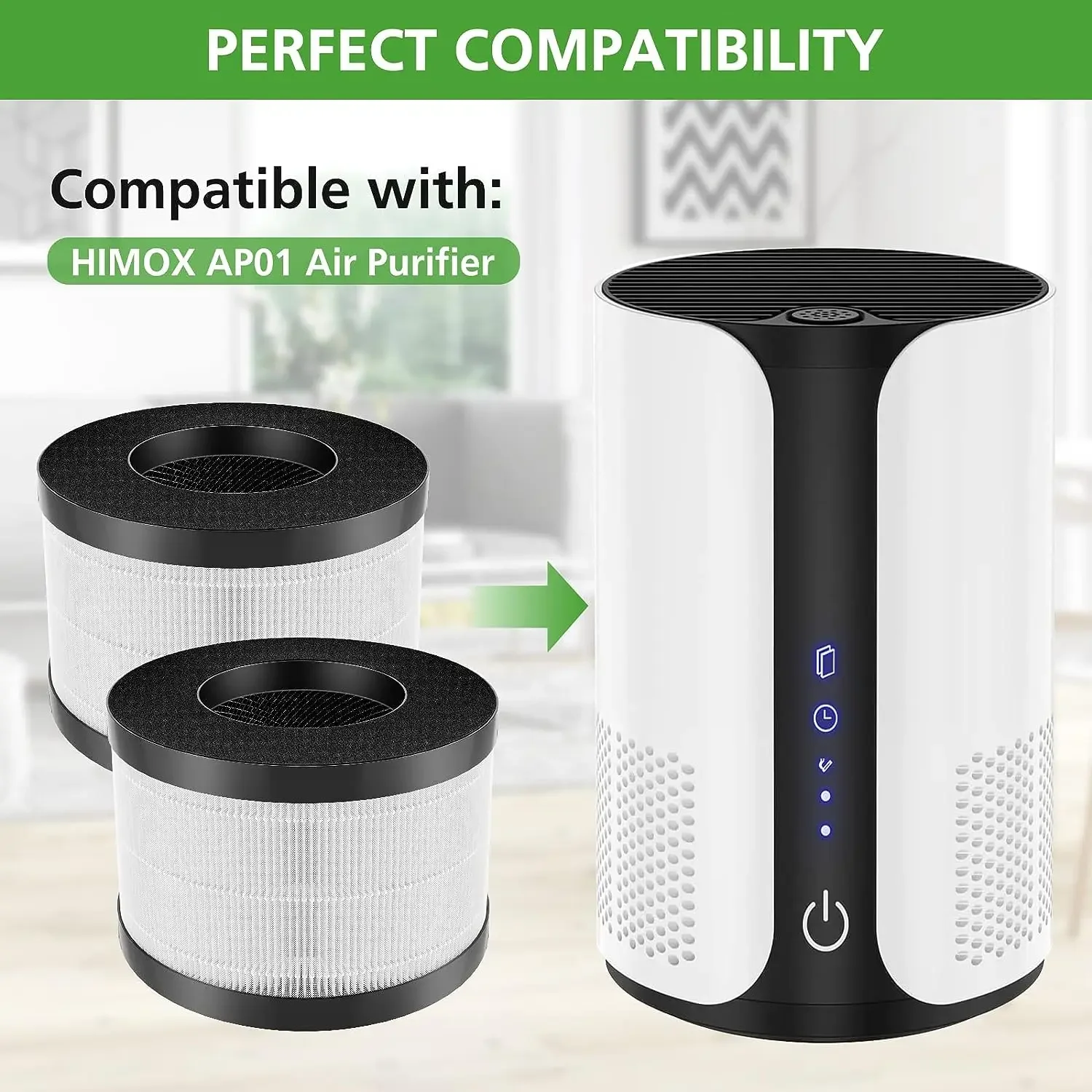 H13 HEPA 3-Stage Filtration Replacement Filter for Himox AP01 Air Purifier