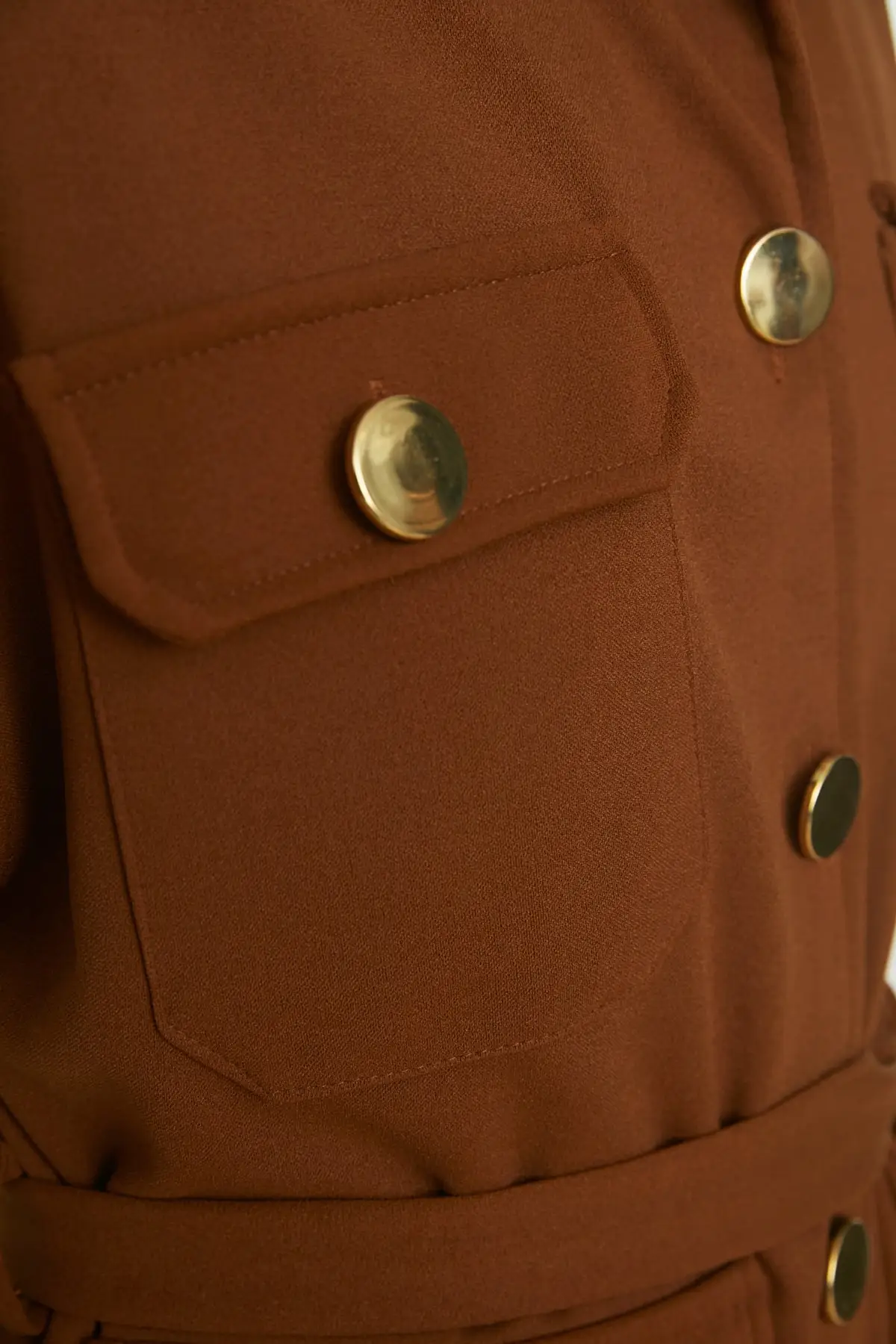 Celana Panjang Rompi Kancing Emas Camel Setelan Bawahan