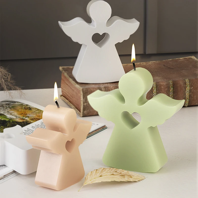 Love Angel Candle Silicone Mold DIY Plaster Concrete Resin Ornament Gifts House Mold Soap Candle Wax Bunny Mould Easter Decor