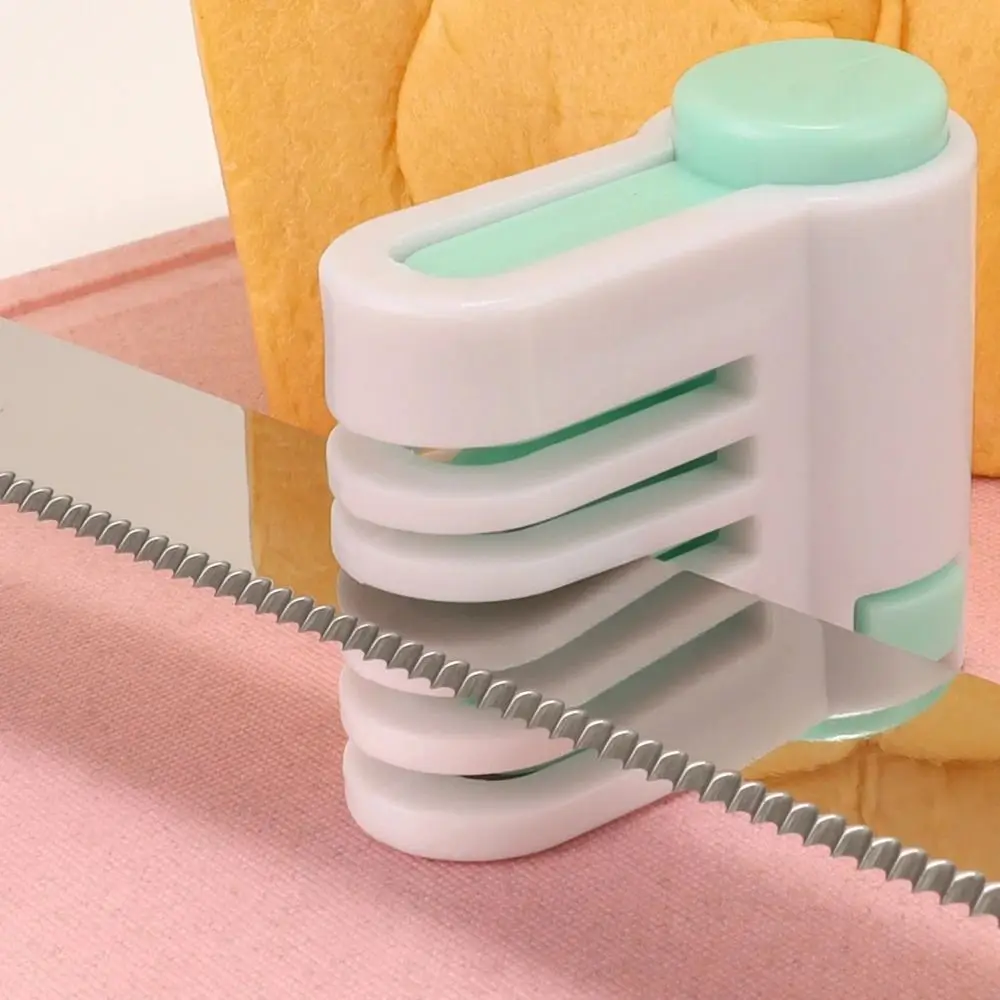 2Pcs ABS Cake Slicing Helper Even Cutting Design Adjustable Height Bread Layer Cutter Dual Side Guide Smooth Cutting Edge