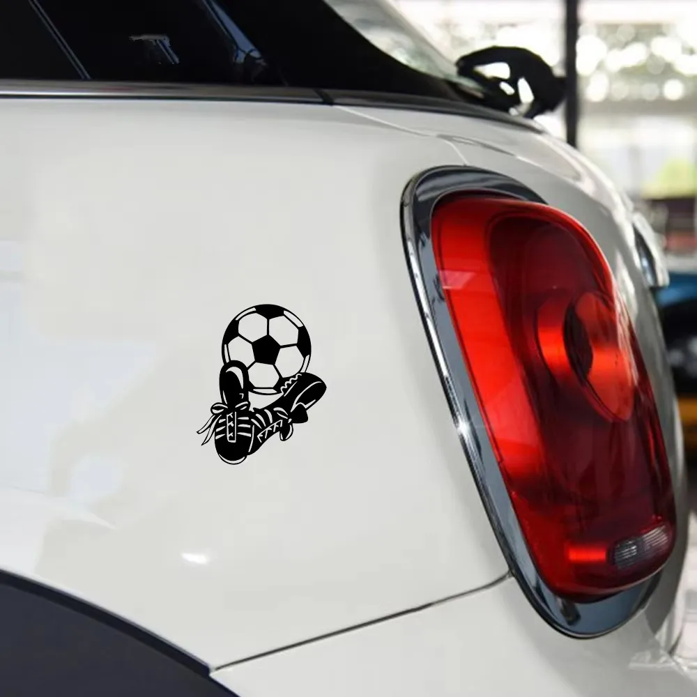 16*13cm bumper window decorative vinyl sticker with football and shoe pattern design, car accessory