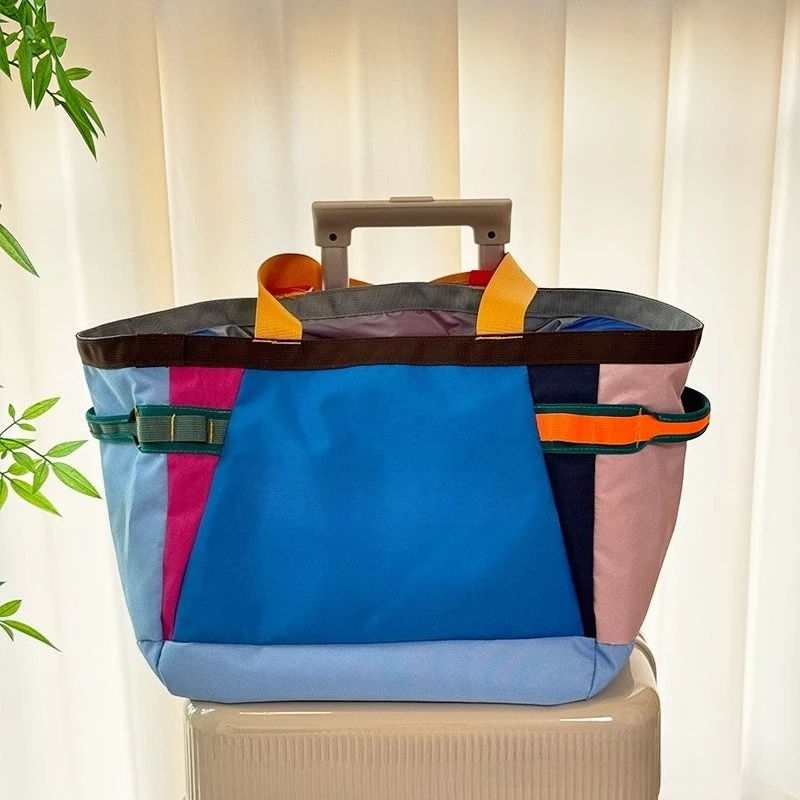 

High Quality Daily Tote Bags for Men and Women Street Fashion Crossbody Bags Large Capacity Color Blocked Handbags Mommy Bags