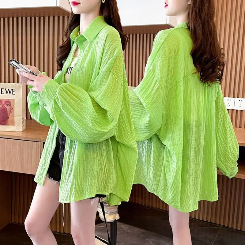 

Женский ажурный кардиган, Повседневная пляжная рубашка с длинным рукавом и защитой от солнца, модель R34 на лето, 2024