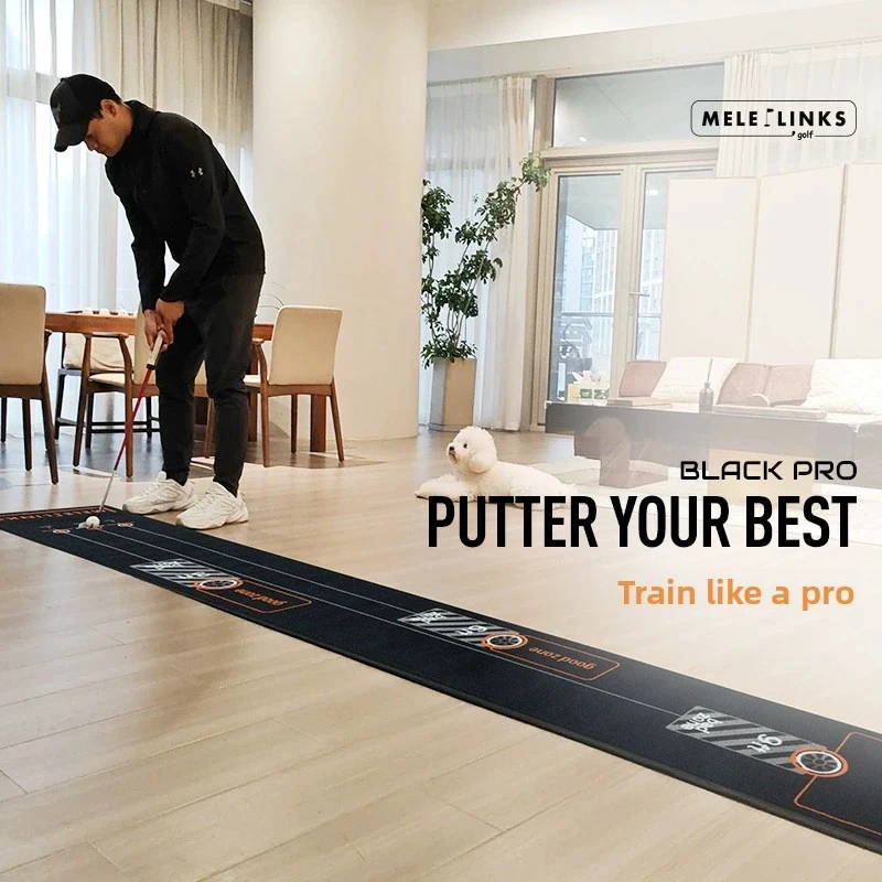 Golf Putting Mat Indoor Training Carpet with Alignment Guides and Distance Markers