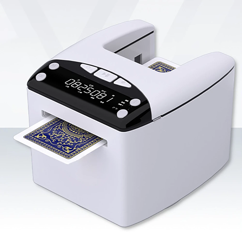 

Portable Automatic Card Dealer Adjustable Card Dealing Speed Electric Card Dealing Machine, Supports 3- 8 People, 108 Cards