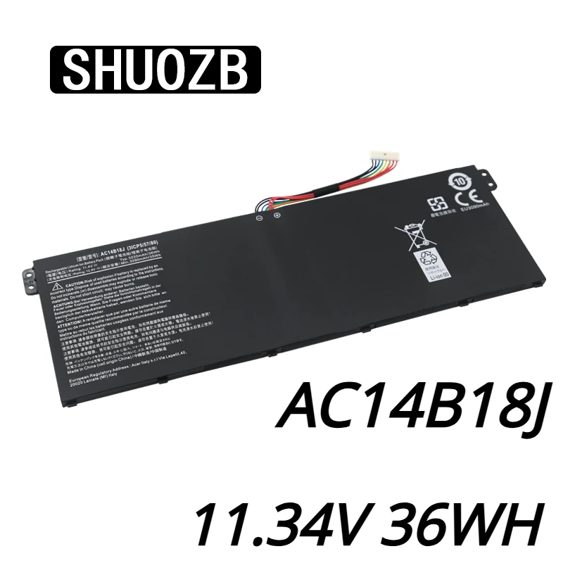 SHUOZB AC14B18J Laptop Battery for Acer Aspire E3-111 E3-112 E3-112M ES1-531 MS2394 B115-M B115-MP EX2519 N15Q3 N15W4 AC14B13J