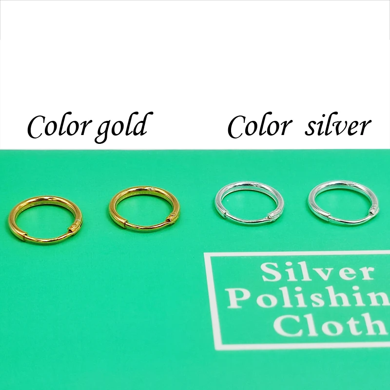 10pcs/lot 925 Sterling Silver Segment Hoop Nose Ring  septum Clicker Tragus Cartilage Ear piercing 8mm 10mm 12mm