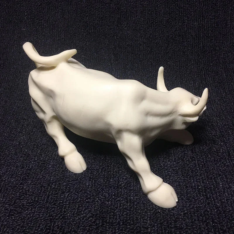 African Muscle Buffalo Statue animal Bull Sculpture Hand carving Modern  Home room office Animal Decor Statue