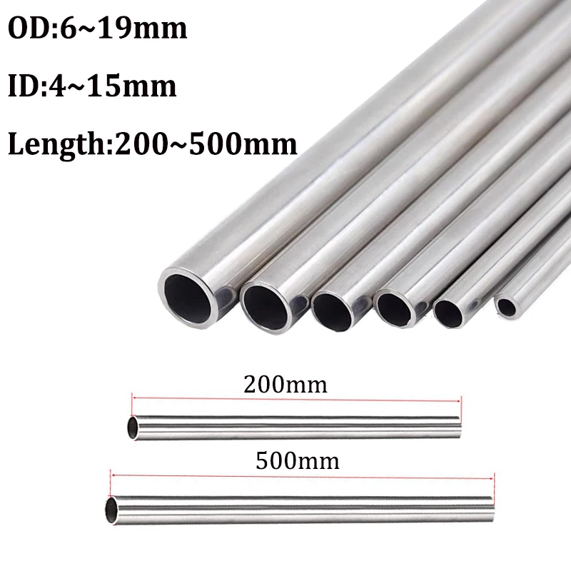 

1pcs Titanium Pipe Outer Diameter 6/10/12/18/19/mm Wall Length 200mm 500mm Bar TA2 Industry TitaniumTube