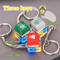 Led Wooden Fish Wooden Fish Keyboard Button Keychain Pendant Led Key Decompression Pendant Removable Colorful Keycap