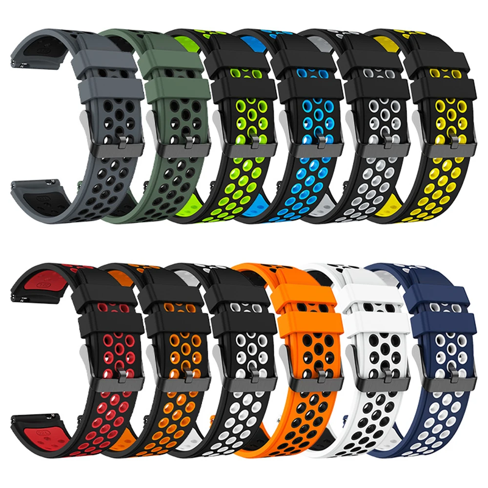 Silicone 22mm For Xiaomi Watch S2 S1 Pro Sports Strap Xiaomi Mi Color 2 Band For Huawei WATCH4 Breathable Replacement Accessorie