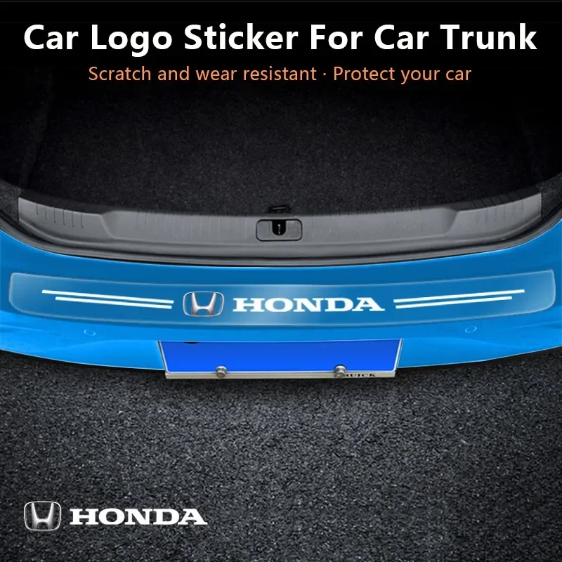 Transparent trunk protection strip with scratch resistant personalized logo For Honda Civic Accord CRV HRV Fit Jazz City Odyssey