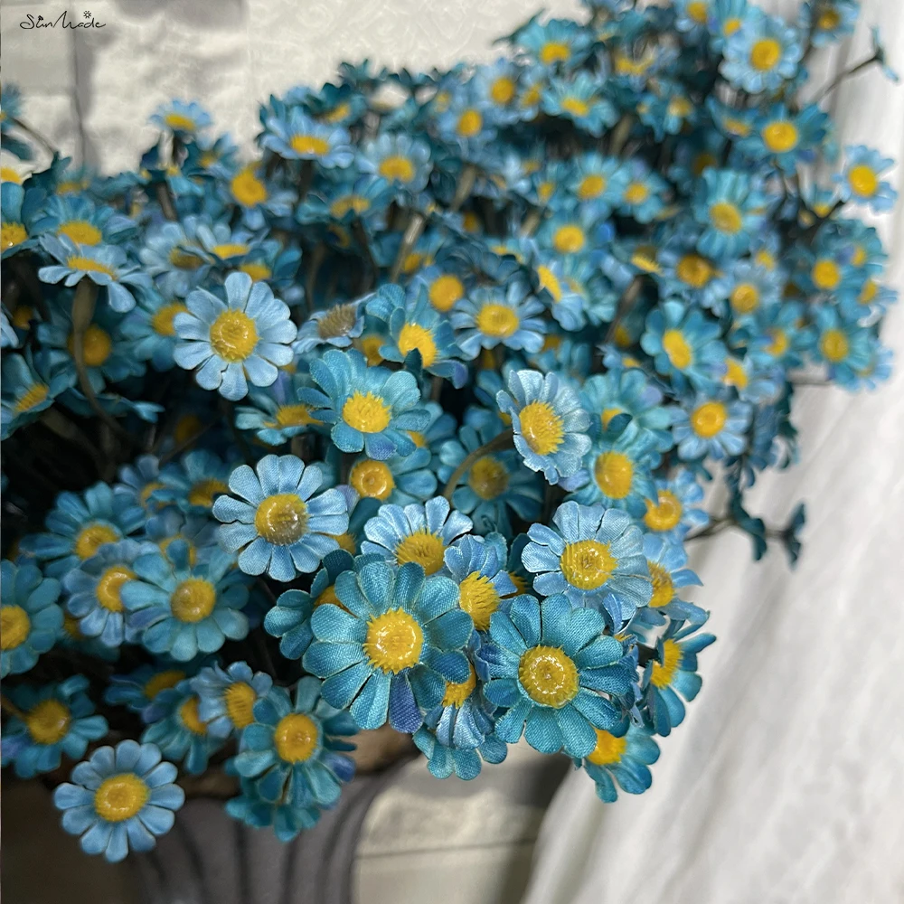 SunMade Delicate Retro Daisy Bouquet Vintage Artificial Flowers Table Decoration for Wedding Home Decor Flores Artificiales Fall