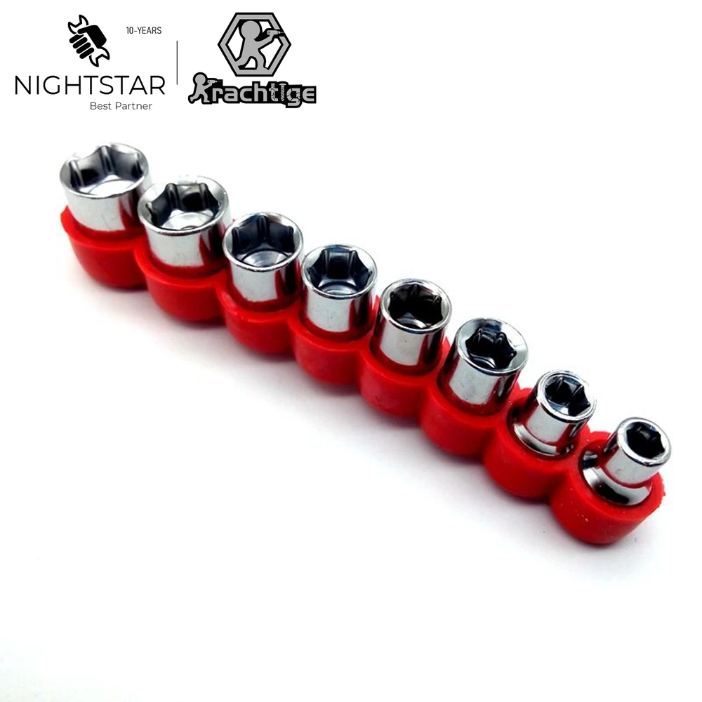 Krachtige 8 sztuk 1/4 Cal jazdy końcówka imbusowa zestaw gniazdek zestaw kluczy nasadowych Adapter klucza 5/6/7/8/9/10/11/12mm