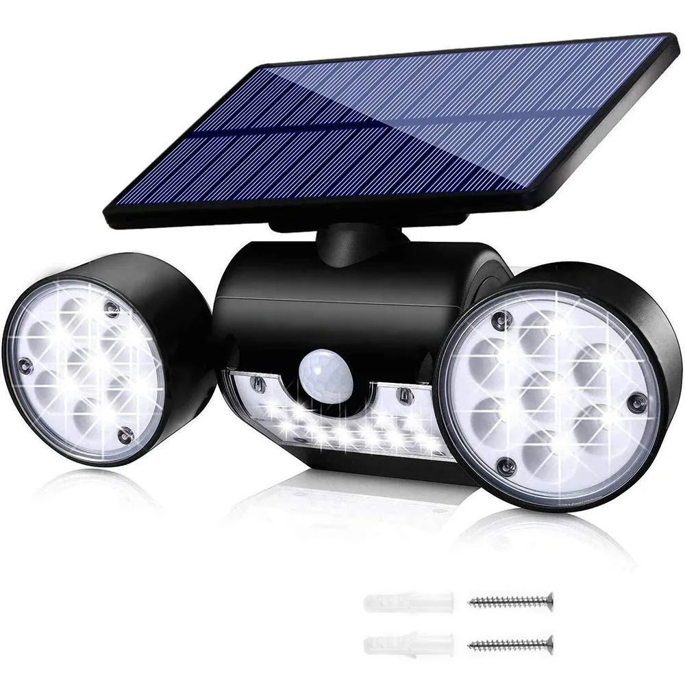 

Solar Lights Outdoor IP65Waterproof 3 Heads Motion Sensor Security Solar Lights 30 LED 360°Adjustable Head Spotlights for Garage