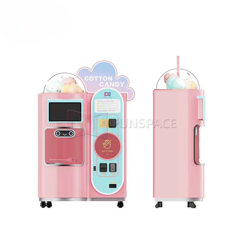 Funspace Factory Direct Price New 24 Hours Self Service Automatic Cotton Candy Vending Machine Arcade Sale