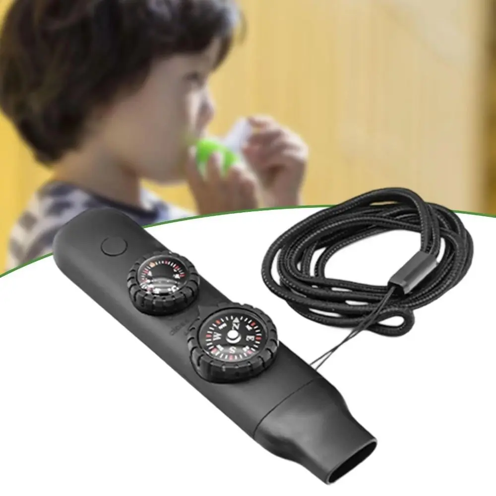 7-in-1 Emergency Survival Whistle Compass Multifunction Outdoor Survival Whistle High Decibel Portable 7-in-1 Emergency Whistle