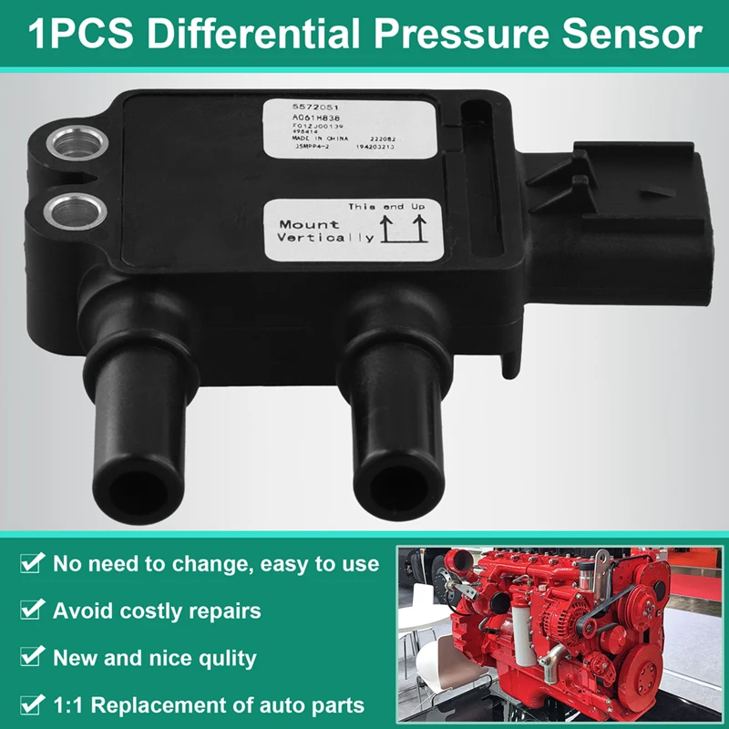 For Cummins Euro 6 Emission Standard Differential Pressure Sensor 5492073 5572051 5572038 5MPP2-3 5MPP2-10 5MPP2-11