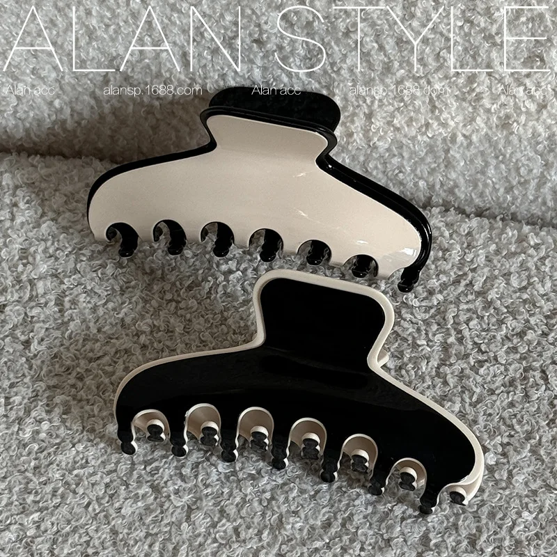 1pc Premium Acetate Shark Clip Korean Style Minimalist Back of Head Hair Claw for Women Volumizing Bun Styling